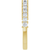 14K Gold Square Lab-Grown Diamond Shared-Prong Anniversary Band – 3/4–2 1/4 CTW - Yellow Gold - view 4