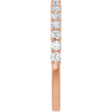 14K Gold Round Lab-Grown Diamond Shared-Prong Anniversary Band – 1/3–1/2 CTW - Rose Gold - view 4