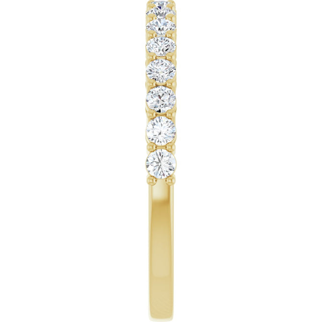 14K Gold Round Lab-Grown Diamond Shared-Prong Anniversary Band – 1/3–1/2 CTW - Yellow Gold - view 4