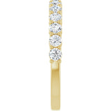 14K Gold Round Natural Diamond Shared-Prong Anniversary Band – 1/3–3/4 CTW - Yellow Gold - view 4