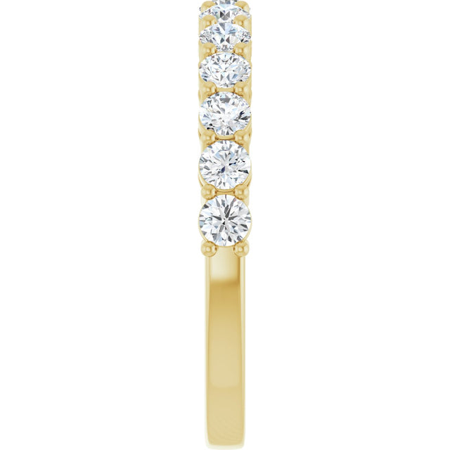 14K Gold Round Lab-Grown Diamond Shared-Prong Anniversary Band – 1/3–1/2 CTW - Yellow Gold - view 4