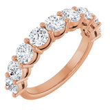14K Gold Round Lab-Grown Diamond Shared-Prong Anniversary Band – 1–2 1/6 CTW - Rose Gold