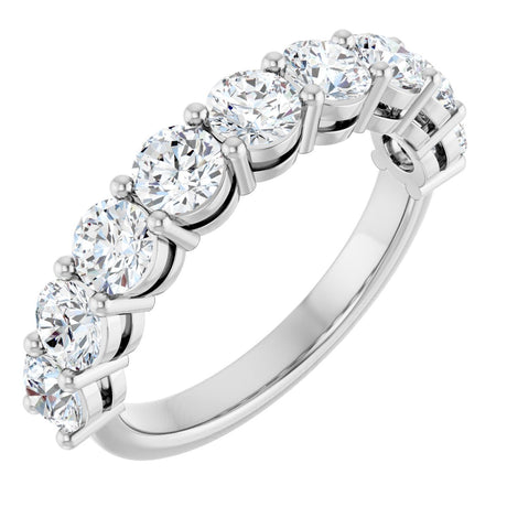 Platinum Round Lab-Grown Diamond Shared-Prong Anniversary Band – 1/3–2 1/6 CTW