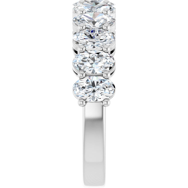 Platinum Oval Natural Diamond Shared-Prong Anniversary Band – 2 3/4–3 CTW - view 4