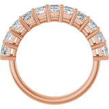 14K Gold Square Lab-Grown Diamond Shared-Prong Anniversary Band – 3/4–2 1/4 CTW - Rose Gold - view 2