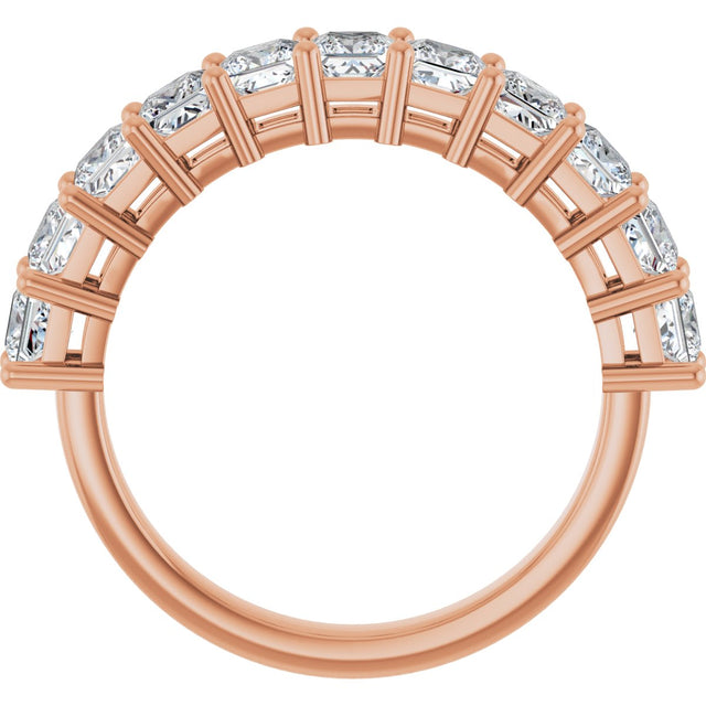 14K Gold Square Lab-Grown Diamond Shared-Prong Anniversary Band – 3/4–2 1/4 CTW - Rose Gold - view 2