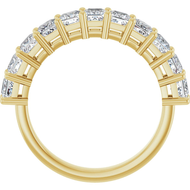 14K Gold Square Lab-Grown Diamond Shared-Prong Anniversary Band – 3/4–2 1/4 CTW - Yellow Gold - view 2