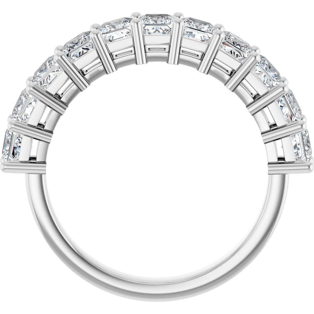 14K Gold Square Lab-Grown Diamond Shared-Prong Anniversary Band – 3/4–2 1/4 CTW - White Gold - view 2