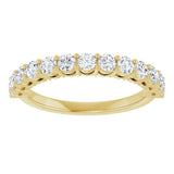 14K Gold Round Natural Diamond Shared-Prong Anniversary Band – 1/3–3/4 CTW - Yellow Gold - view 3