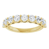 14K Gold Round Lab-Grown Diamond Shared-Prong Anniversary Band – 1–2 1/6 CTW - Yellow Gold - view 3