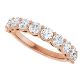 14K Gold Round Lab-Grown Diamond Shared-Prong Anniversary Band – 1–2 1/6 CTW - Rose Gold - view 5