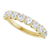 14K Gold Round Lab-Grown Diamond Shared-Prong Anniversary Band – 1–2 1/6 CTW - Yellow Gold - view 5
