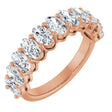 14K Gold Oval Natural Diamond Shared-Prong Anniversary Band – 2 3/4–3 CTW - Rose Gold