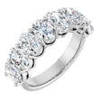 Platinum Oval Lab-Grown Diamond Shared-Prong Anniversary Band – 6x4 mm Stones