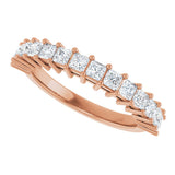 14K Gold Square Lab-Grown Diamond Shared-Prong Anniversary Band – 3/4–2 1/4 CTW - Rose Gold - view 5