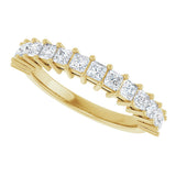 14K Gold Square Lab-Grown Diamond Shared-Prong Anniversary Band – 3/4–2 1/4 CTW - Yellow Gold - view 5