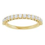 14K Gold Round Natural Diamond Shared-Prong Anniversary Band – 1/3–3/4 CTW - Yellow Gold - view 3