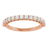 14K Gold Round Lab-Grown Diamond Shared-Prong Anniversary Band – 1/3–1/2 CTW - Rose Gold - view 3