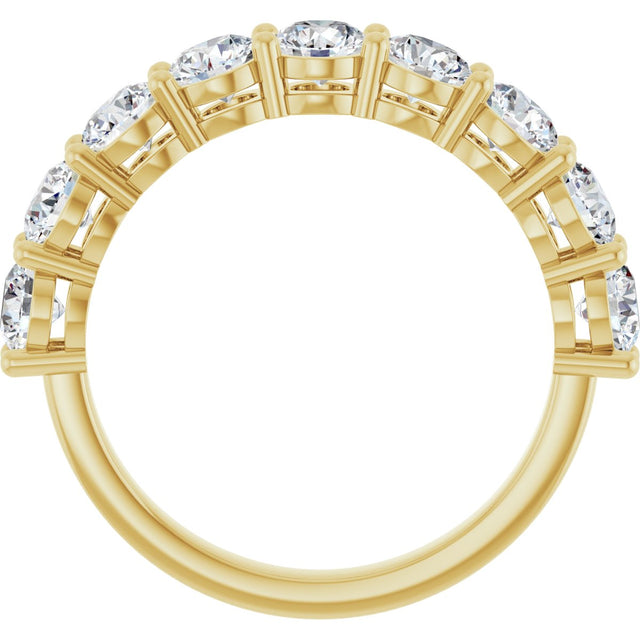 14K Gold Round Lab-Grown Diamond Shared-Prong Anniversary Band – 1–2 1/6 CTW - Yellow Gold - view 2