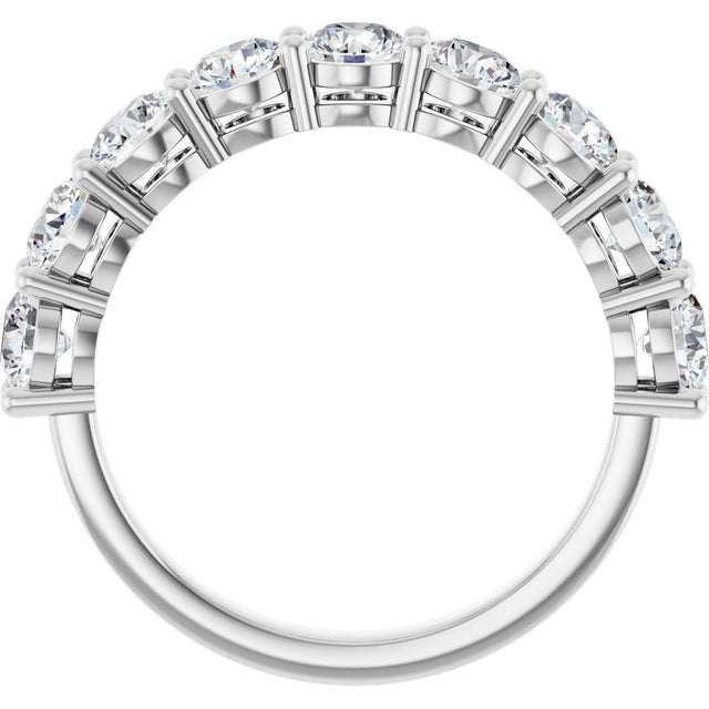 14K Gold Round Lab-Grown Diamond Shared-Prong Anniversary Band – 1–2 1/6 CTW - White Gold - view 2