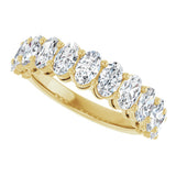 14K Gold Oval Lab-Grown Diamond Shared-Prong Anniversary Band – 5x3 mm Stones - Yellow Gold - view 5