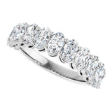 Platinum Oval Natural Diamond Shared-Prong Anniversary Band – 2 3/4–3 CTW - view 5