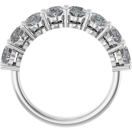 Platinum Oval Lab-Grown Diamond Shared-Prong Anniversary Band – 6x4 mm Stones - view 2