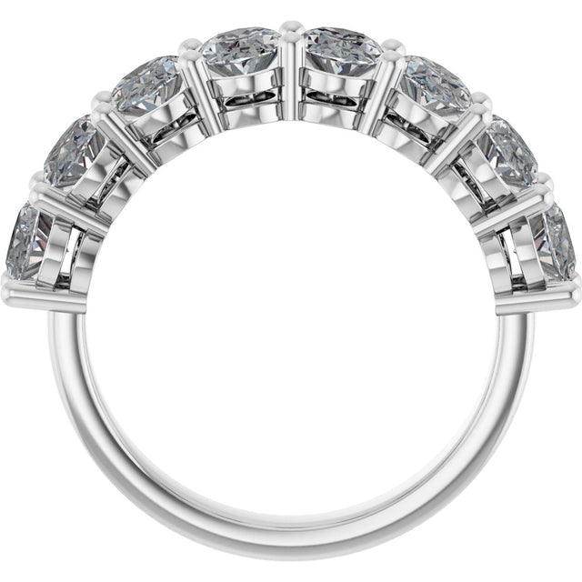Platinum Oval Lab-Grown Diamond Shared-Prong Anniversary Band – 6x4 mm Stones - view 2