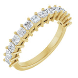 14K Gold Square Lab-Grown Diamond Shared-Prong Anniversary Band – 3/4–2 1/4 CTW - Yellow Gold
