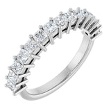 14K Gold Square Lab-Grown Diamond Shared-Prong Anniversary Band – 3/4–2 1/4 CTW - White Gold