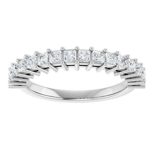 Platinum Square Lab-Grown Diamond Shared-Prong Anniversary Band – 3/4–2 1/4 CTW - view 3