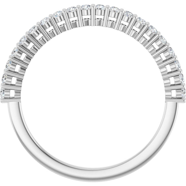 Platinum Round Lab-Grown Diamond Shared-Prong Anniversary Band – 1/3–2 1/6 CTW - view 2