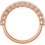 14K Gold Round Natural Diamond Shared-Prong Anniversary Band – 1/3–3/4 CTW - Rose Gold - view 2