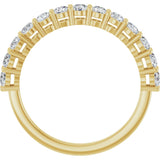 14K Gold Round Lab-Grown Diamond Shared-Prong Anniversary Band – 1/3–1/2 CTW - Yellow Gold - view 2