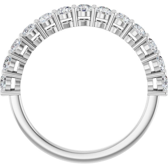 Platinum Round Natural Diamond Shared-Prong Anniversary Band – 1/4–1 CTW - view 2