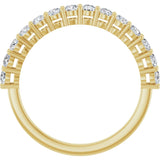 14K Gold Round Natural Diamond Shared-Prong Anniversary Band – 1/3–3/4 CTW - Yellow Gold - view 2