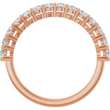 14K Gold Round Lab-Grown Diamond Shared-Prong Anniversary Band – 1/3–1/2 CTW - Rose Gold - view 2