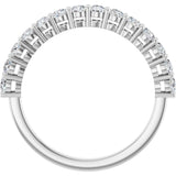 Platinum Round Natural Diamond Shared-Prong Anniversary Band – 1/4–1 CTW - view 2