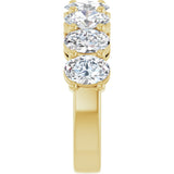 14K Gold Oval Lab-Grown Diamond Shared-Prong Anniversary Band – 6x4 mm Stones - Yellow Gold - view 4