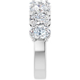 Platinum Oval Natural Diamond Shared-Prong Anniversary Band – 2 3/4–3 CTW - view 4