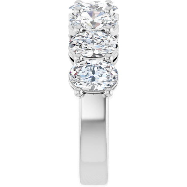 Platinum Oval Natural Diamond Shared-Prong Anniversary Band – 2 3/4–3 CTW - view 4
