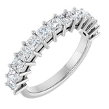 14K Gold Square Lab-Grown Diamond Shared-Prong Anniversary Band – 3/4–2 1/4 CTW - White Gold