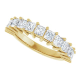 14K Gold Square Lab-Grown Diamond Shared-Prong Anniversary Band – 3/4–2 1/4 CTW - Yellow Gold - view 5