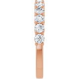14K Gold Round Lab-Grown Diamond Shared-Prong Anniversary Band – 1–2 1/6 CTW - Rose Gold - view 4
