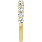 14K Gold Round Lab-Grown Diamond Shared-Prong Anniversary Band – 1–2 1/6 CTW - Yellow Gold - view 4
