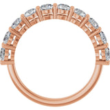 14K Gold Round Lab-Grown Diamond Shared-Prong Anniversary Band – 1–2 1/6 CTW - Rose Gold - view 2