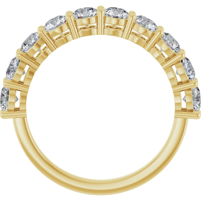 14K Gold Round Lab-Grown Diamond Shared-Prong Anniversary Band – 1–2 1/6 CTW - Yellow Gold - view 2