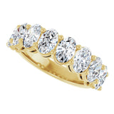 14K Gold Oval Lab-Grown Diamond Shared-Prong Anniversary Band – 6x4 mm Stones - Yellow Gold - view 5