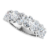 Platinum Oval Natural Diamond Shared-Prong Anniversary Band – 2 3/4–3 CTW - view 5
