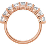 14K Gold Square Lab-Grown Diamond Shared-Prong Anniversary Band – 3/4–2 1/4 CTW - Rose Gold - view 2